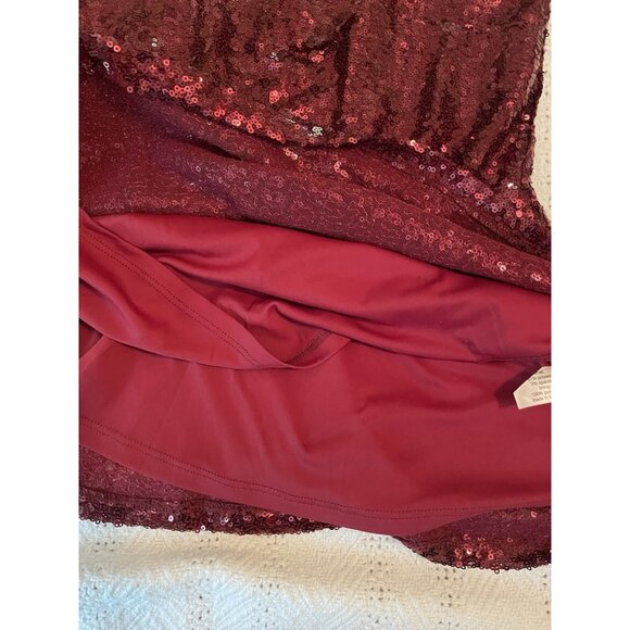New Lane Bryant Red Sequins Top size 14 Babydoll Flutter short sleeve Holiday - Picture 7 of 11